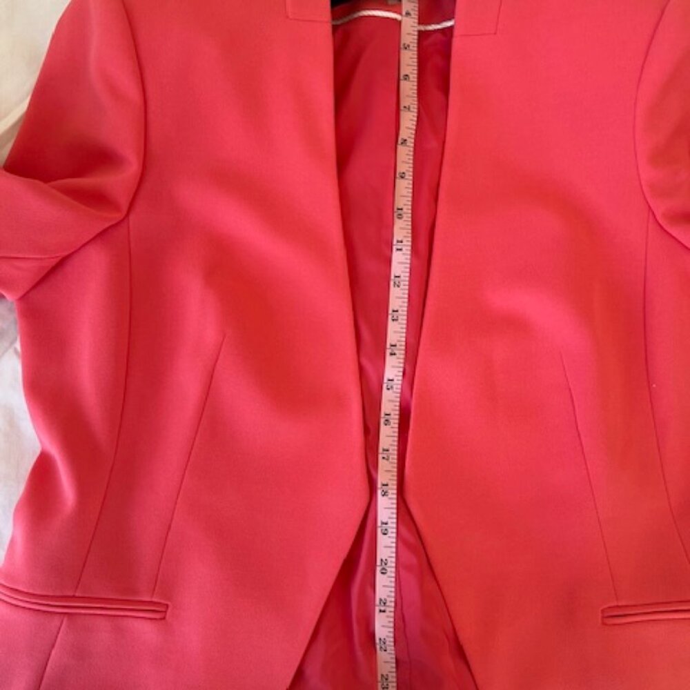 NEW Calvin Klein Coral Pink Blazer. NWT. Size 16. V-neck. Open front. Stretch. - Picture 7 of 7